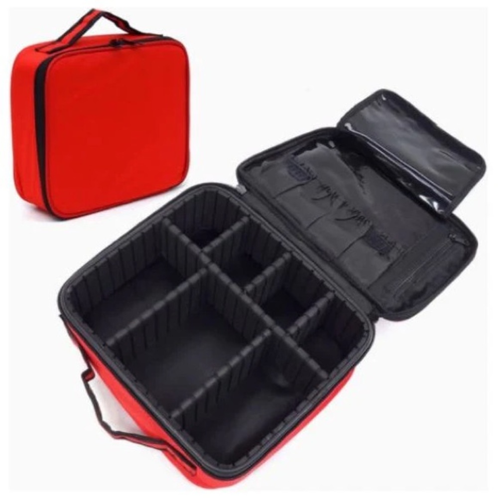 BRAND NEW WITH TAGS Red Travel Cosmetic Organizer Case